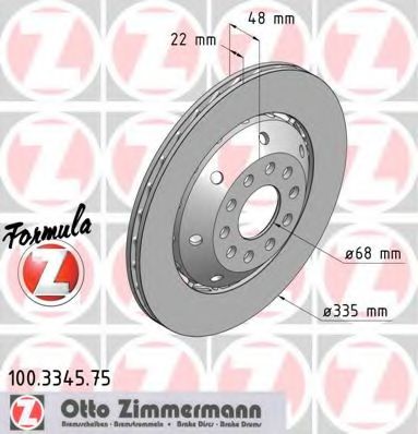 Тормозной диск ZIMMERMANN 100.3345.75