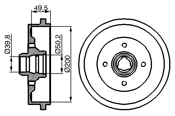 Тормозной барабан BOSCH 0 986 477 041