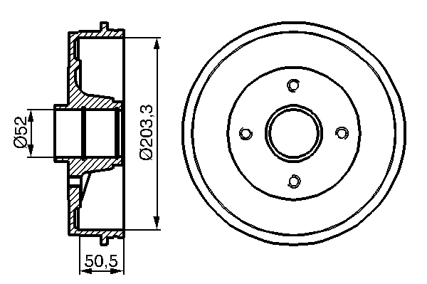 Тормозной барабан BOSCH 0 986 477 120