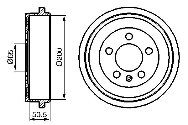 Тормозной барабан BOSCH 0 986 477 133