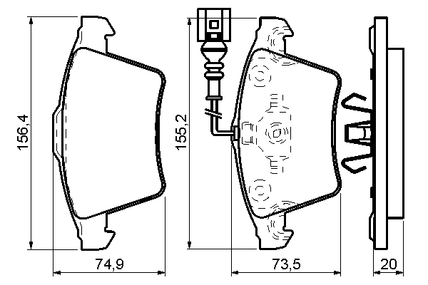 Тормозные колодки BOSCH 0 986 494 164