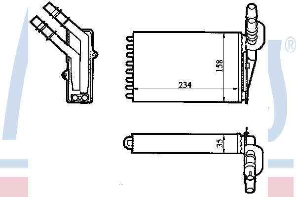Радиатор отопителя NISSENS 73374