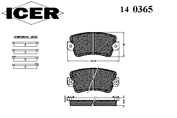 Тормозные колодки ICER 140365