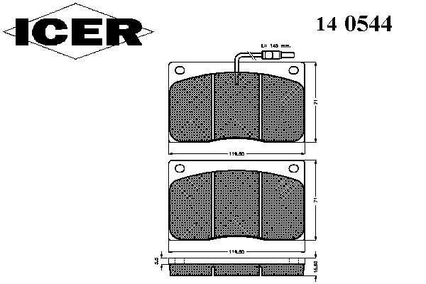 Тормозные колодки ICER 140544