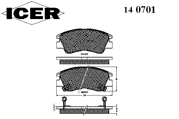 Тормозные колодки ICER 140701