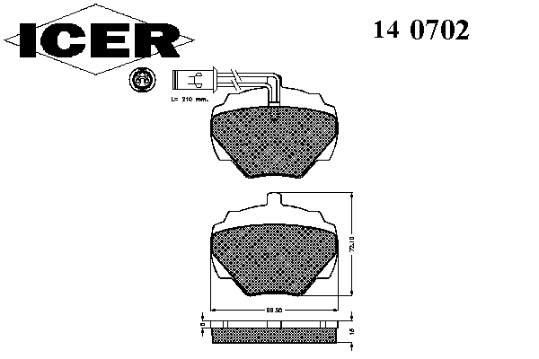 Тормозные колодки ICER 140702