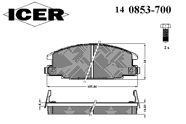 Тормозные колодки ICER 140853-700