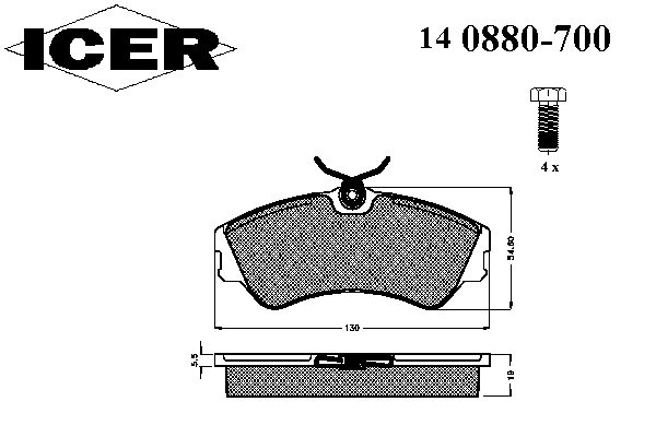 Тормозные колодки ICER 140880-700