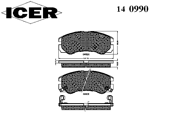 Тормозные колодки ICER 140990