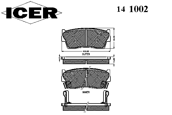 Тормозные колодки ICER 141002