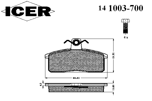 Тормозные колодки ICER 141003-700