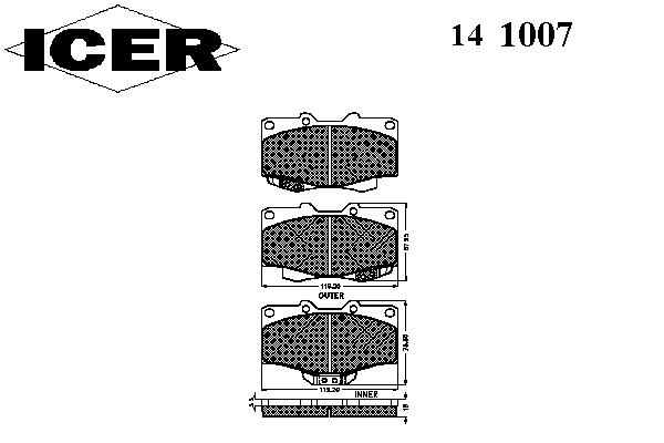 Тормозные колодки ICER 141007