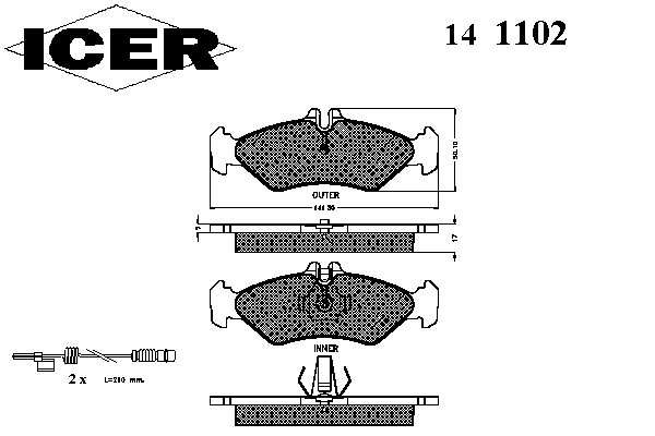 Тормозные колодки ICER 141102