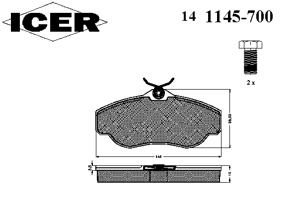 Тормозные колодки ICER 141145-700