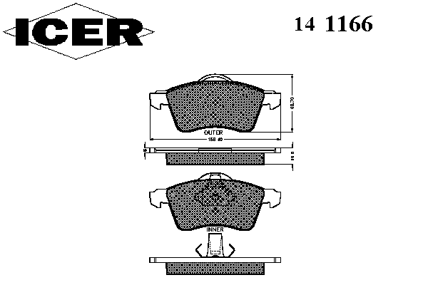 Тормозные колодки ICER 141166