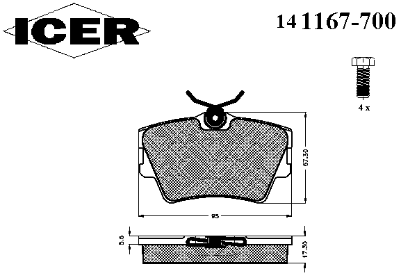 Тормозные колодки ICER 141167-700
