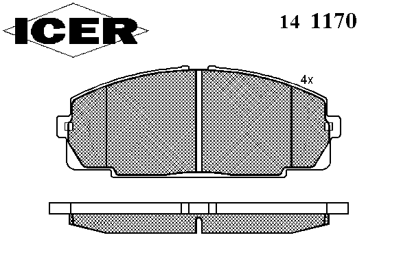 Гальмівні колодки ICER 141170