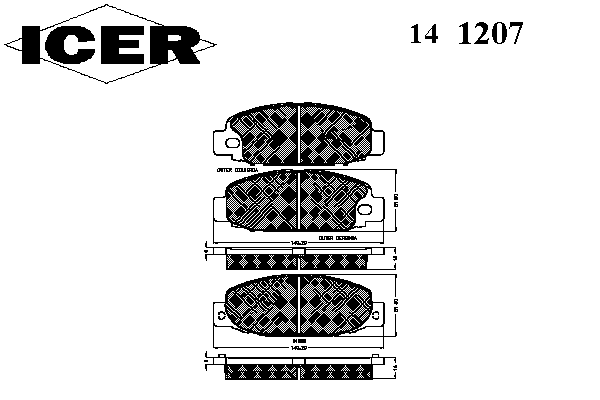Гальмівні колодки ICER 141207