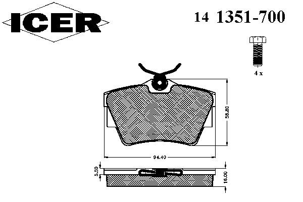 Тормозные колодки ICER 141351-700