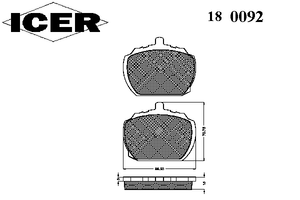 Тормозные колодки ICER 180092