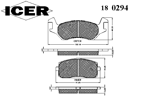 Тормозные колодки ICER 180294
