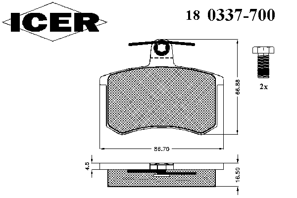 Тормозные колодки ICER 180337-700