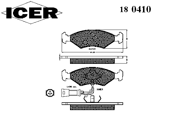 Тормозные колодки ICER 180410