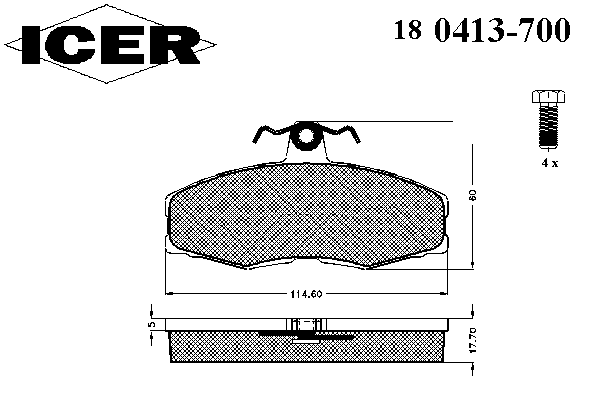 Тормозные колодки ICER 180413-700