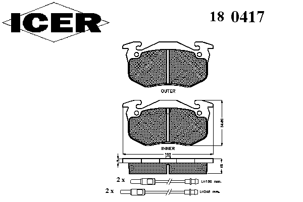 Тормозные колодки ICER 180417