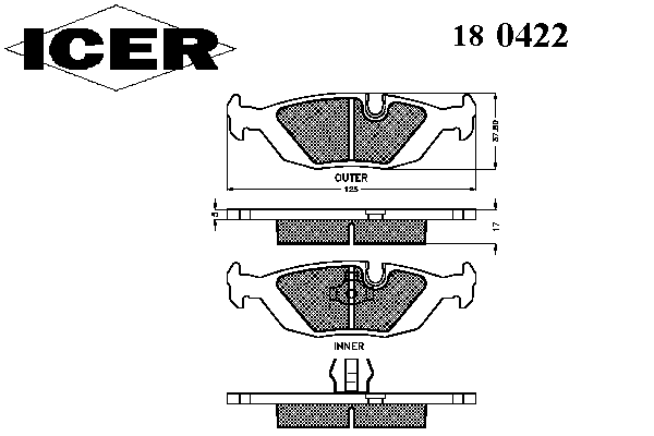 Тормозные колодки ICER 180422
