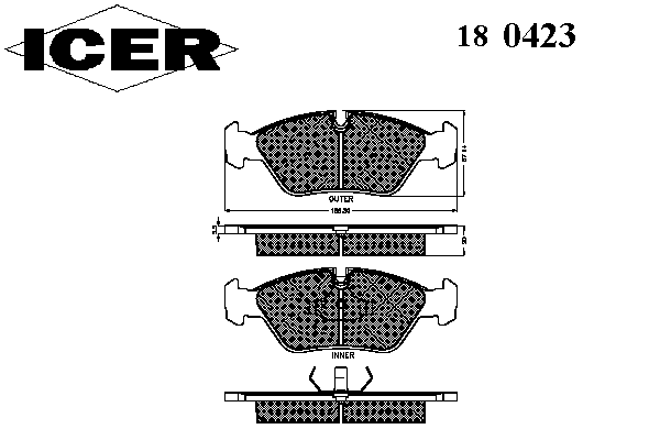 Тормозные колодки ICER 180423