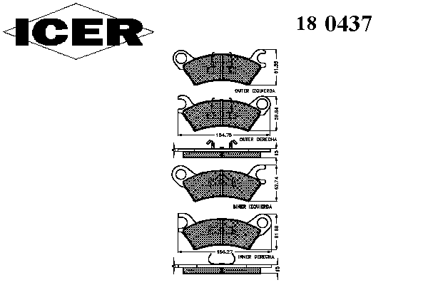 Тормозные колодки ICER 180437