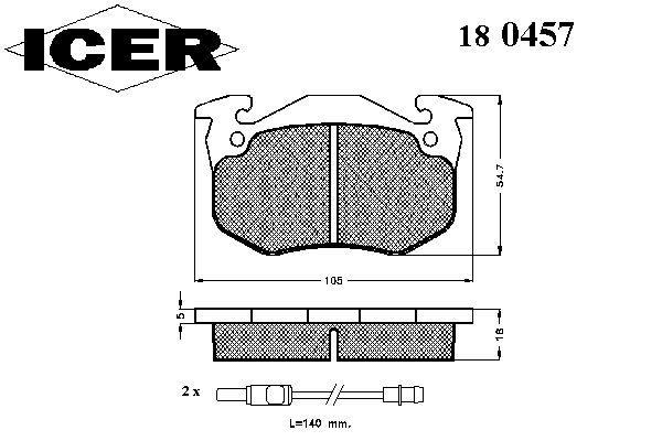 Тормозные колодки ICER 180457
