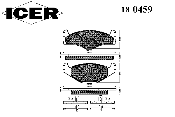 Тормозные колодки ICER 180459