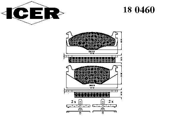 Тормозные колодки ICER 180460