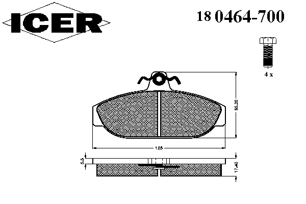 Тормозные колодки ICER 180464-700