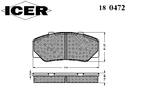 Тормозные колодки ICER 180472