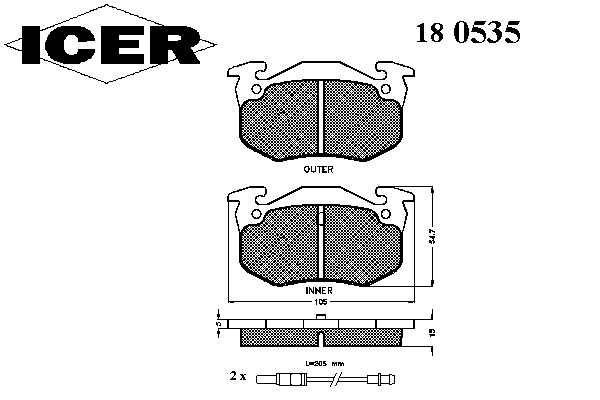 Тормозные колодки ICER 180535