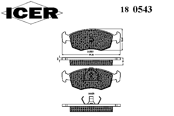 Тормозные колодки ICER 180543