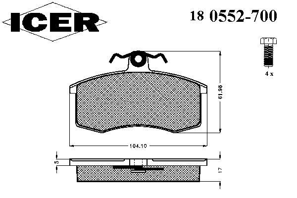 Тормозные колодки ICER 180552-700