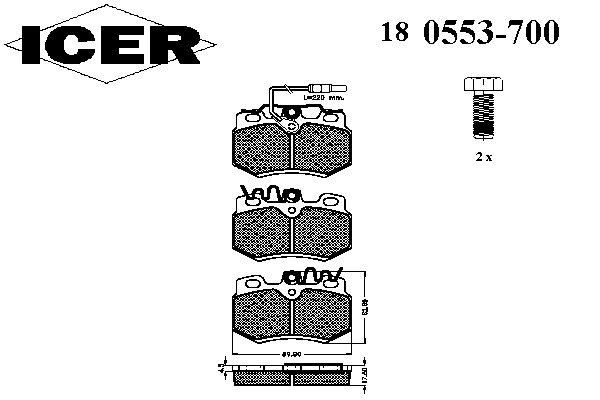 Тормозные колодки ICER 180553-700