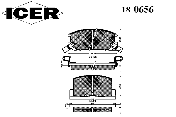 Тормозные колодки ICER 180656