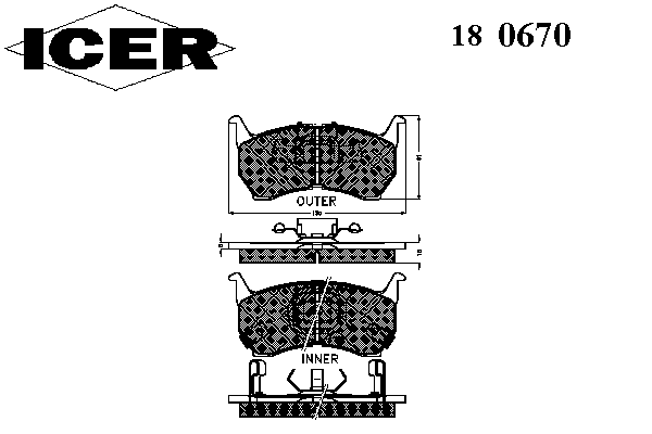 Тормозные колодки ICER 180670