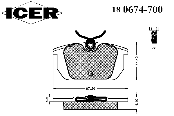 Тормозные колодки ICER 180674-700
