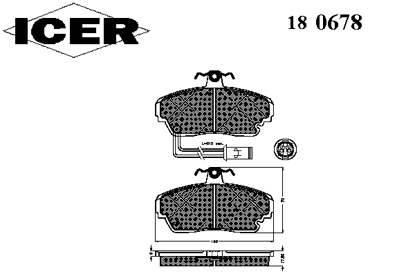 Тормозные колодки ICER 180678
