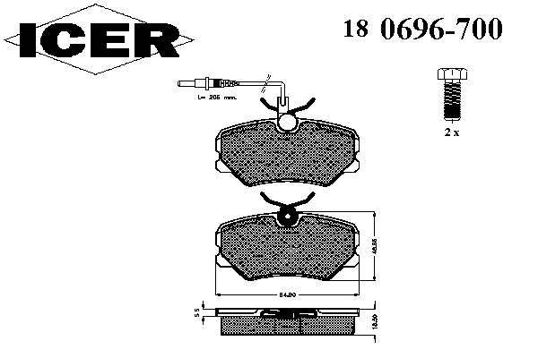 Тормозные колодки ICER 180696-700