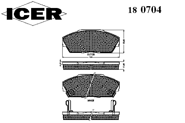Тормозные колодки ICER 180704