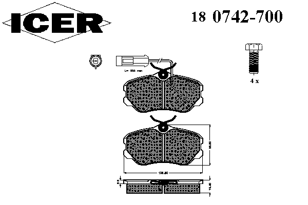 Тормозные колодки ICER 180742-700