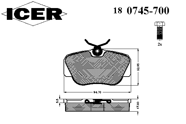 Тормозные колодки ICER 180745-700