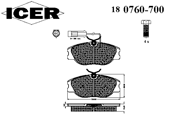 Тормозные колодки ICER 180760-700